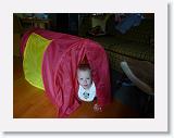 CottageTunnelFun3 * Both kids had fun with the tunnel that Eric and Lisa left at the cottage.